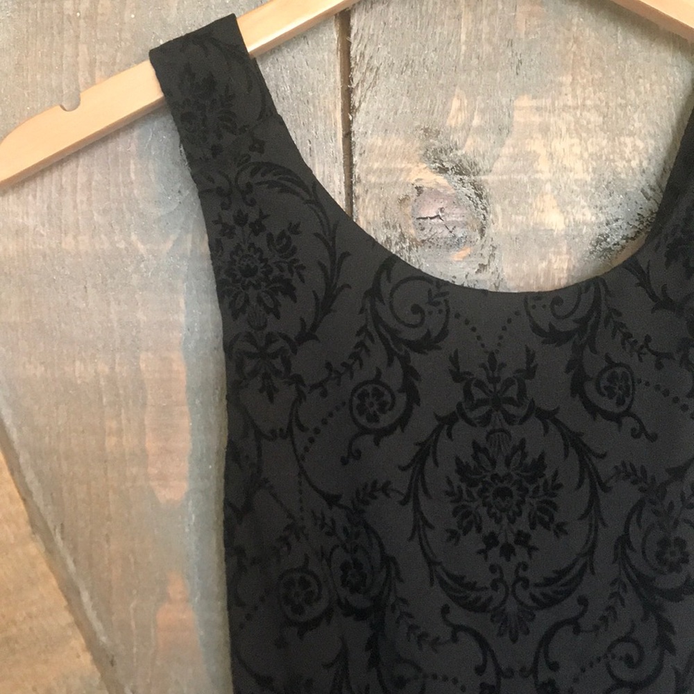 Black velvet lace design dress